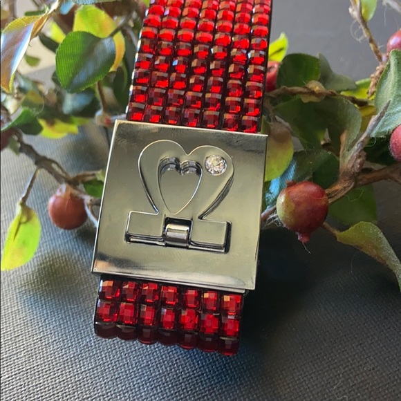 Jewelry - Red Rhinestone Heart Bracelet